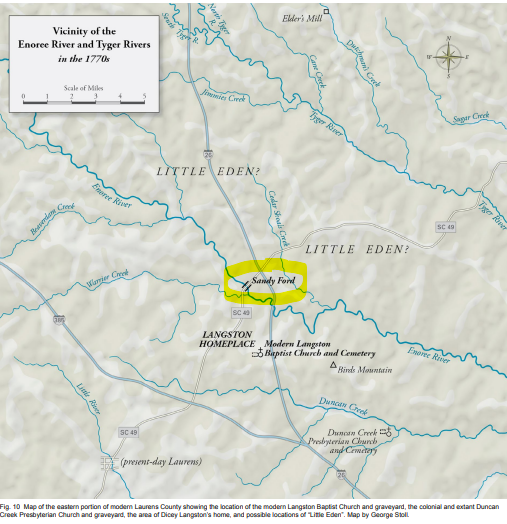 Where Did Dicey Langston Cross the River to Save the Settlement? Map shows location