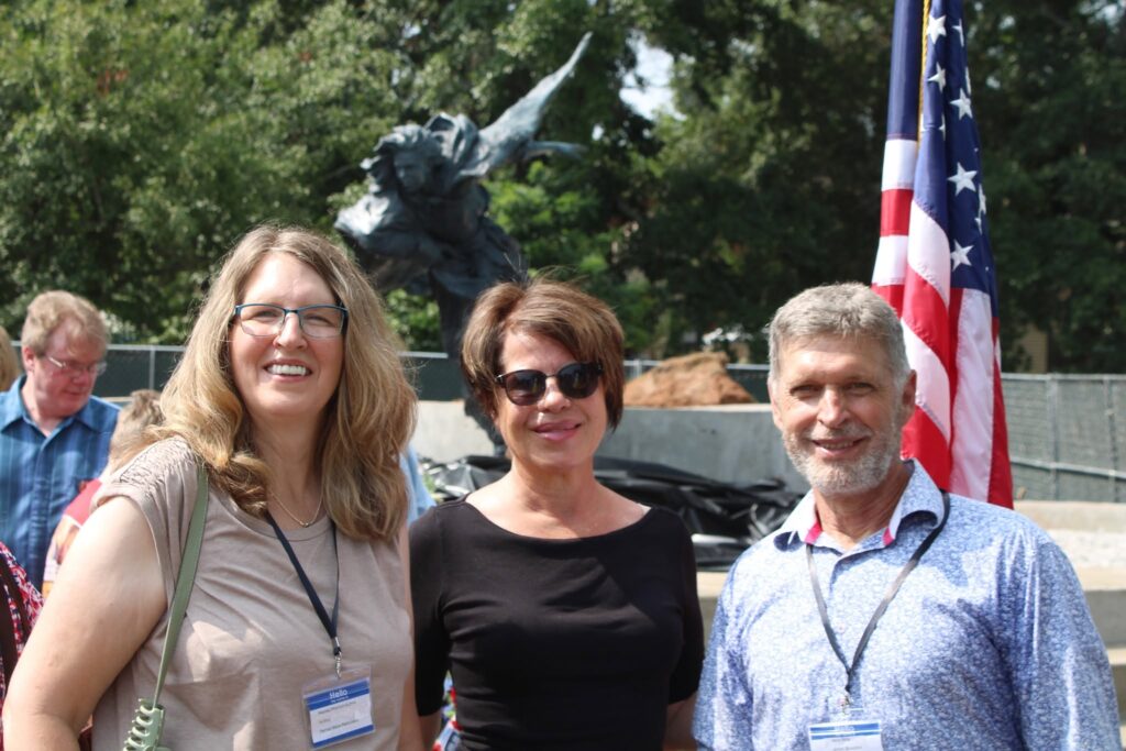Marnie Pehrson Kuhns with artist Nick Ring (Sculptor of the Dicey Langston Memorial Statue)
